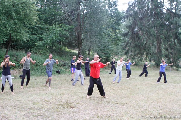 Taikiken field training in wild nature