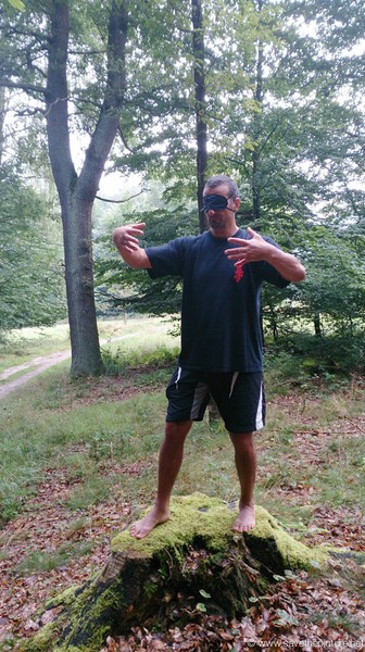 Taikiken Han zen on a treetrunk