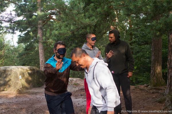 Taikiken Natural Tuning 2016, blindfold walking in free nature, to sharpen the senses