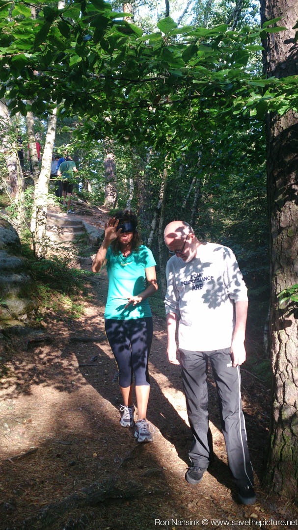 Taikiken Natural Tuning, Nadja practicing blindfold walking with our good friend Antoine