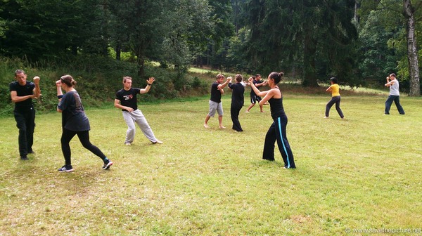 Taikiken outdoor dojo ‚kihon’ training, a kind of meditation in flow-motion