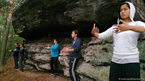 Taikiken standing active in stillness on the ridge