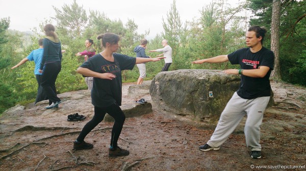 Taikiken Harai-te two circle exercise around the rock